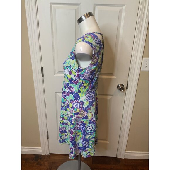 Title Nine Blue Floral Strappy Open Back Mini Athletic Dress, Size Small - Picture 3 of 6